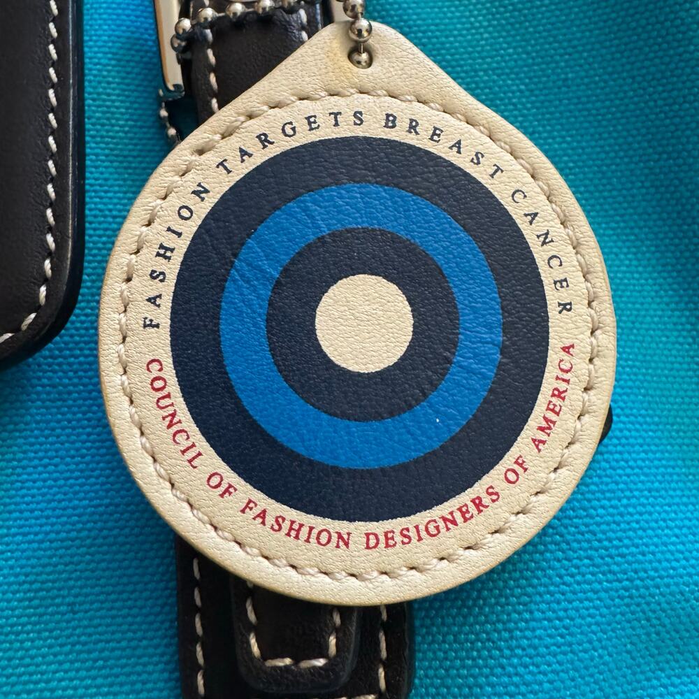 Coach x Fashion Targets Breast Cancer CFDA Turquoise Rare Top Handle Bag - Picture 6 of 7